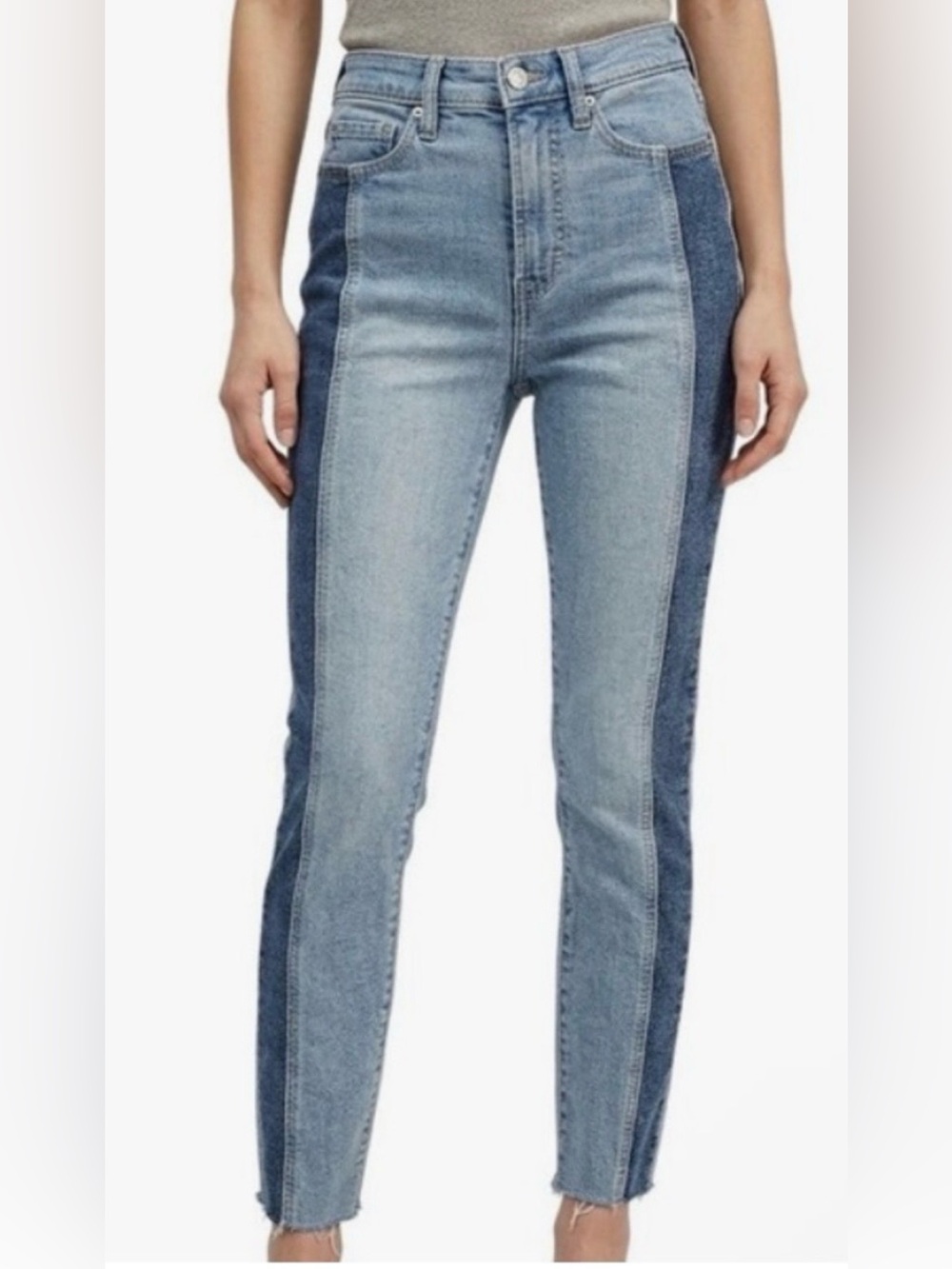 GAP Two-Tone Vintage Slim High Rise Straight Leg Jeans